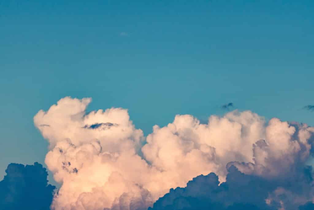 Crepuscular rays in Taipei sunset skyline, Taiwan