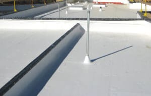white rooftop Mid-South Roof Systems thermoplastic membrane roofing